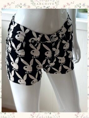 Hysteric Glamour x Playboy | Vintage 2012 Monogram Denim Shorts | JP S (XXS)